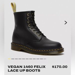 NEVER WORN Dr Martens Vegan 1460 Felix Lace Up Boots, Women’s 8